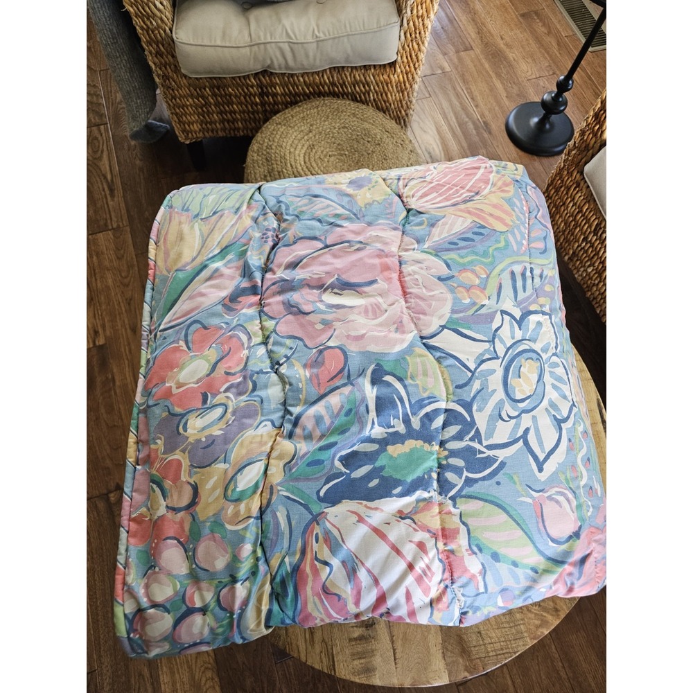 Vintage Collier Campbell Reversible Full Queen Comforter Tambourine Floral